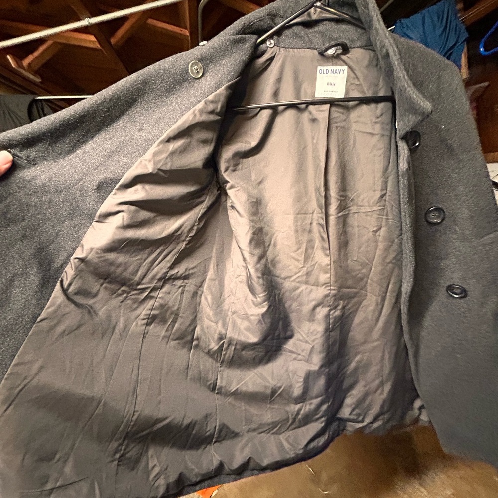 Old Navy Women's Charcoal Pea Coat - Picture 4 of 5
